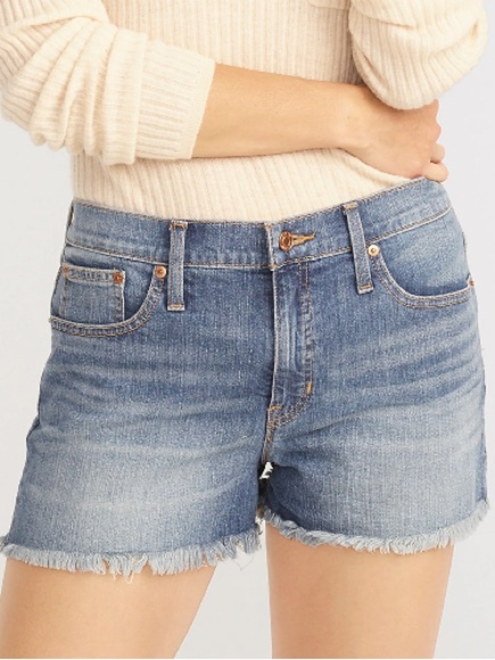 J.Crew • Mid-Rise Denim Shorts in Squash Wash